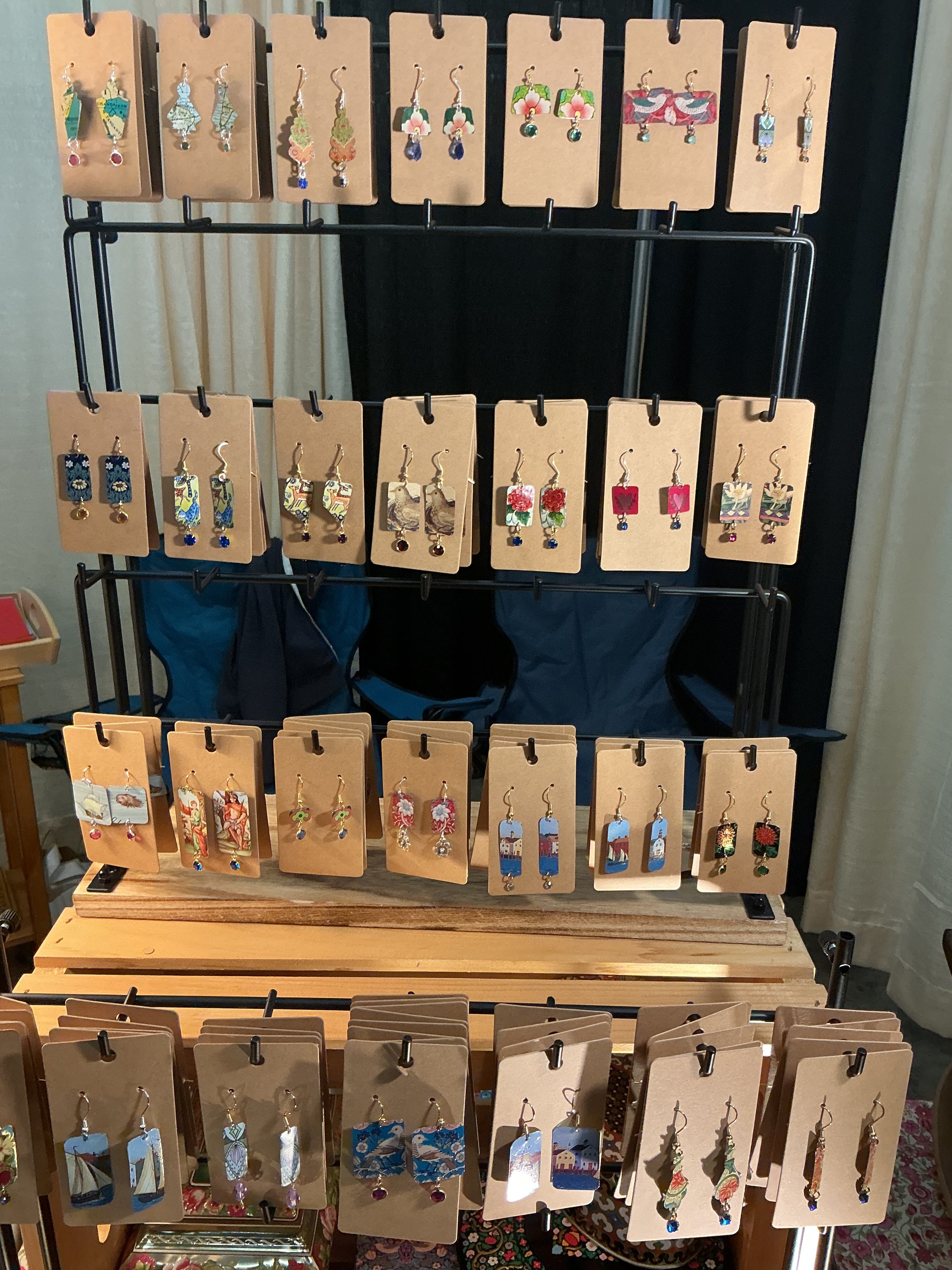 repurposed tin earrings