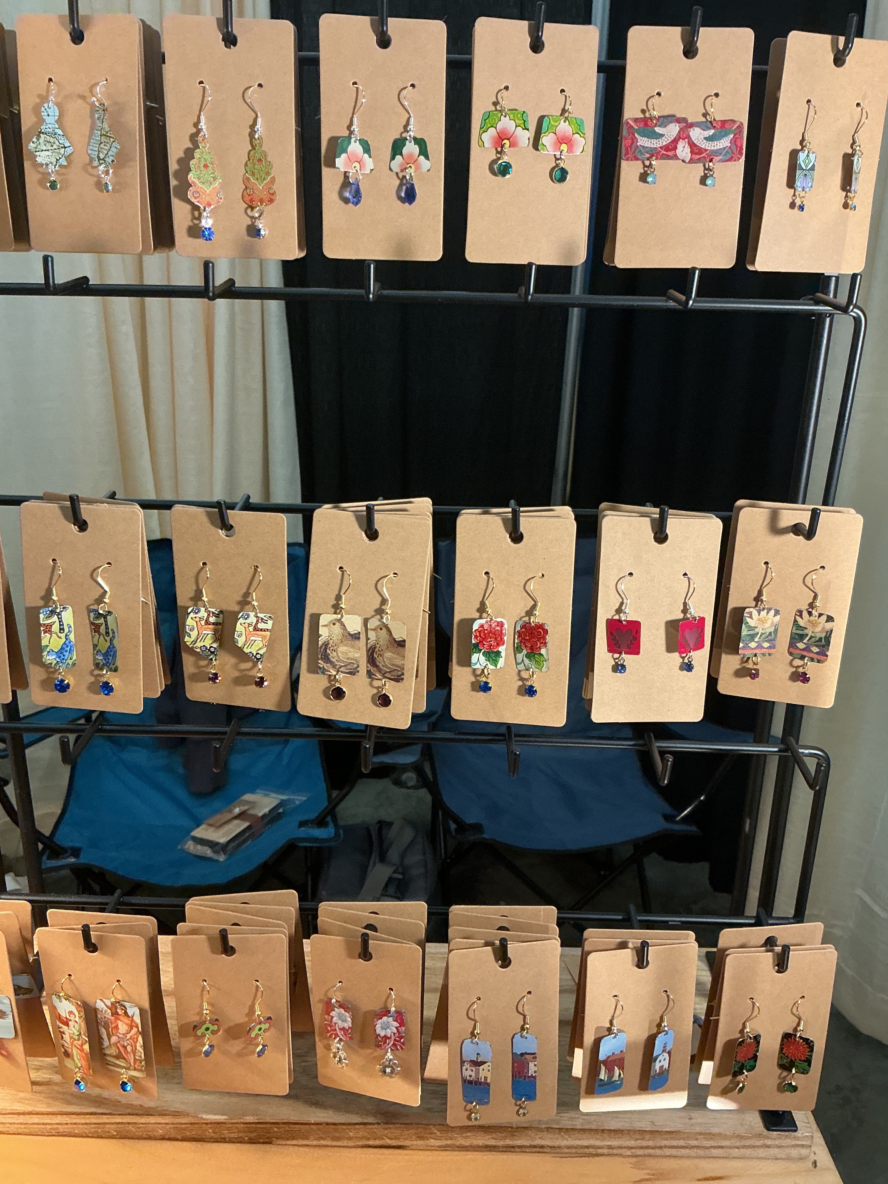 repurposed tin earrings